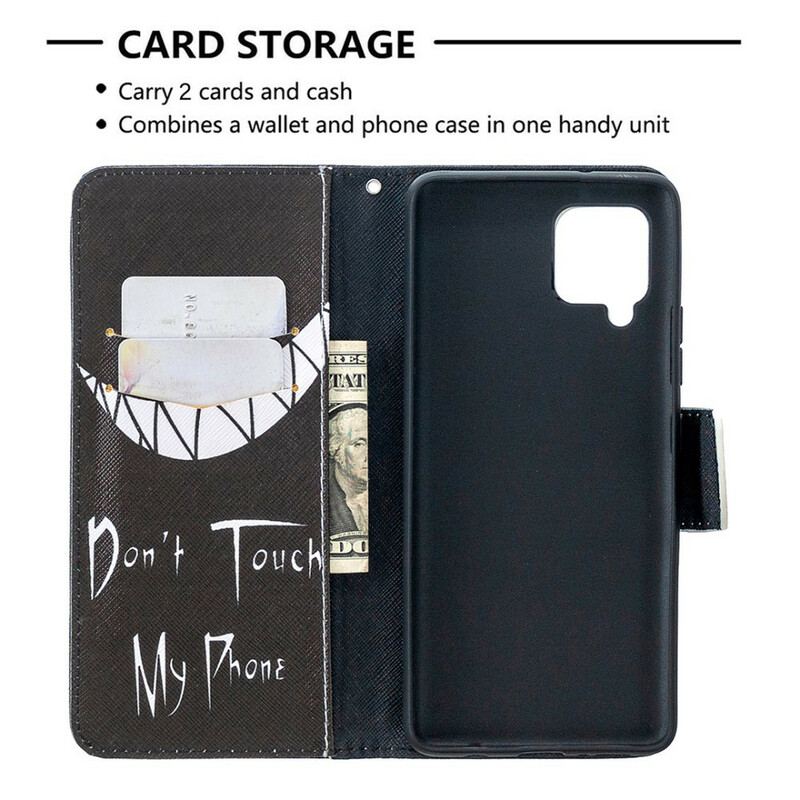 Capa De Couro Para Samsung Galaxy A42 5G Telefone Do Diabo