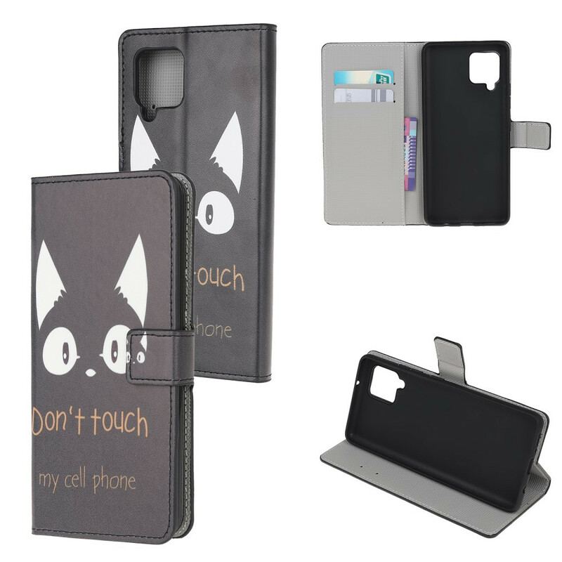 Capa Em Pele Para Samsung Galaxy A42 5G Não Toque No Meu Celular