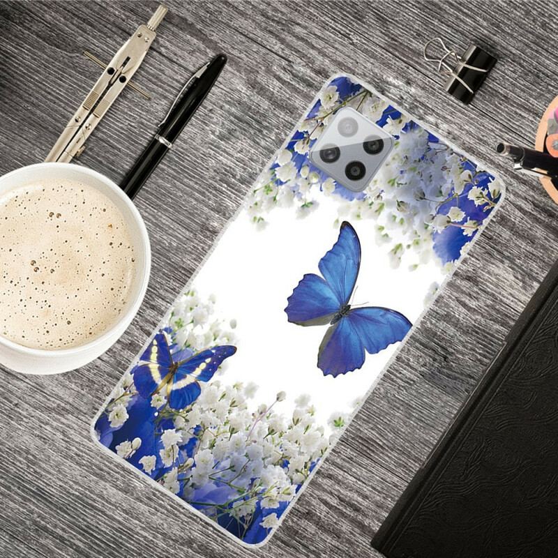 Capa Para Samsung Galaxy A42 5G Borboletas De Design