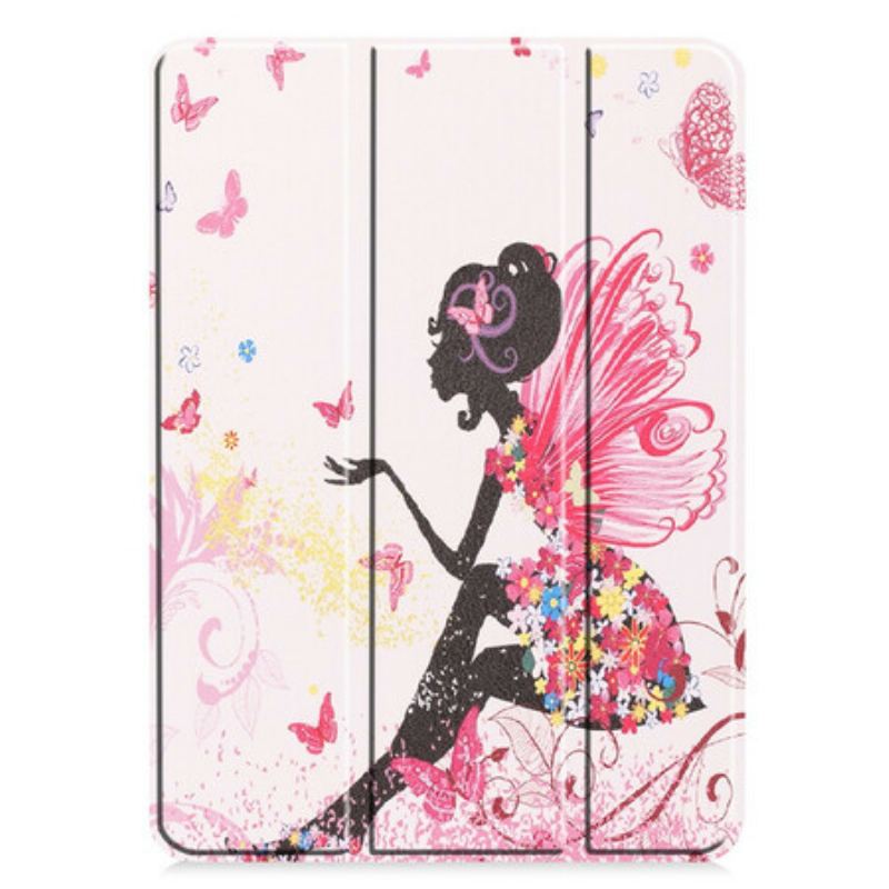 Capa De Celular Para iPad Pro 11" (2020) Couro Sintético De Fada Floral