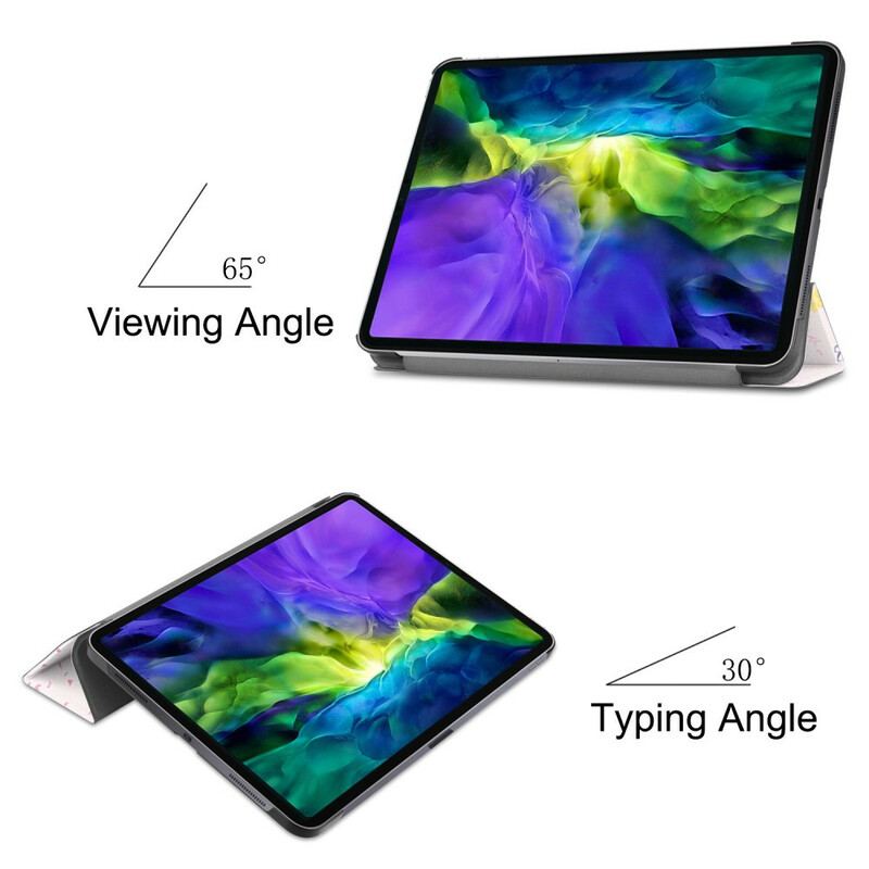 Capa De Celular Para iPad Pro 11" (2020) Couro Sintético De Fada Floral