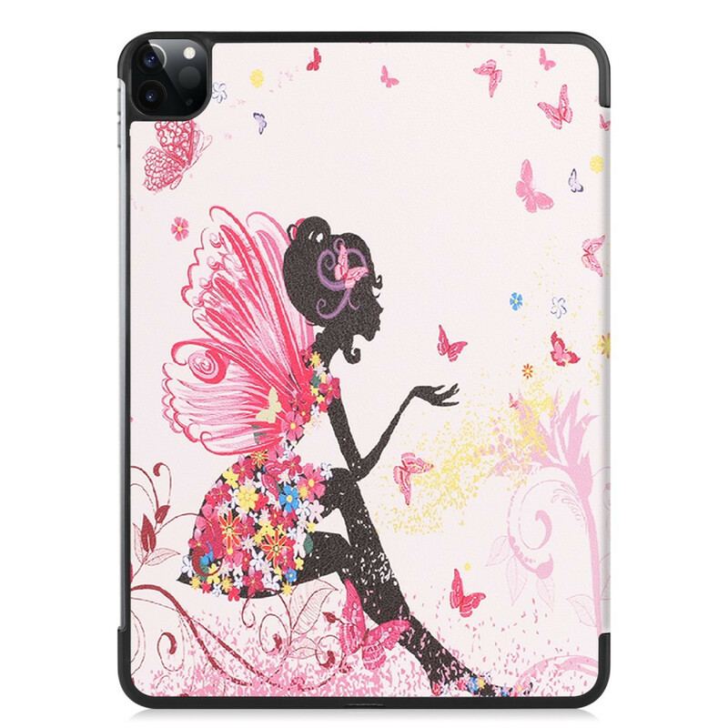 Capa De Celular Para iPad Pro 11" (2020) Couro Sintético De Fada Floral