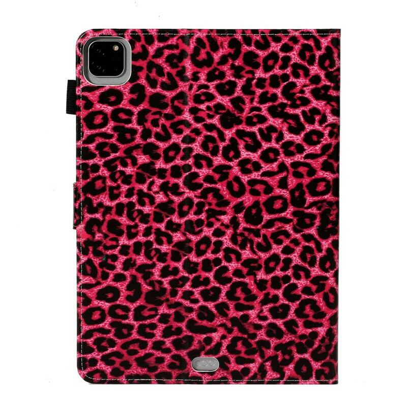 Capa Flip Para iPad Pro 11" (2020) Padrão Leopardo Rosa