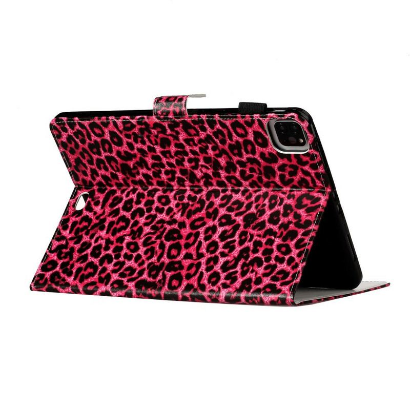 Capa Flip Para iPad Pro 11" (2020) Padrão Leopardo Rosa