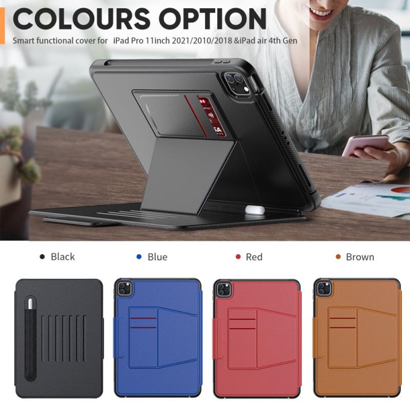 Capa Para iPad Pro 11" (2020) Titular De Cartão Multiângulo