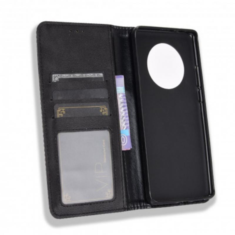 Capa De Celular Para Huawei Mate 40 Pro Flip Efeito Couro Vintage Estilizado