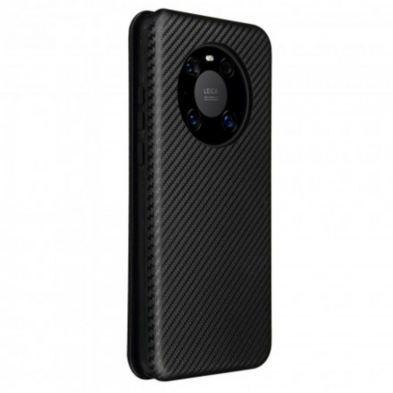 Capa De Celular Para Huawei Mate 40 Pro Flip Fibra De Carbono
