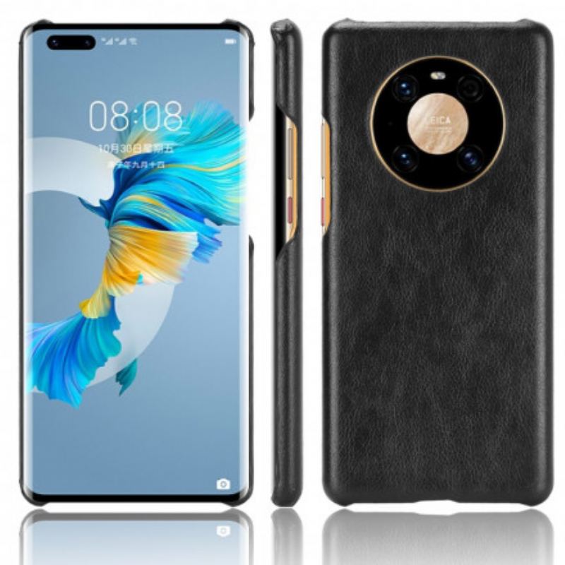 Capa Para Huawei Mate 40 Pro Efeito Couro Lichia