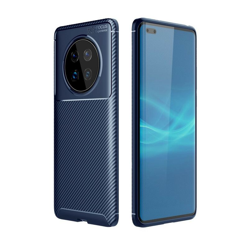 Capa Para Huawei Mate 40 Pro Textura Flexível De Fibra De Carbono