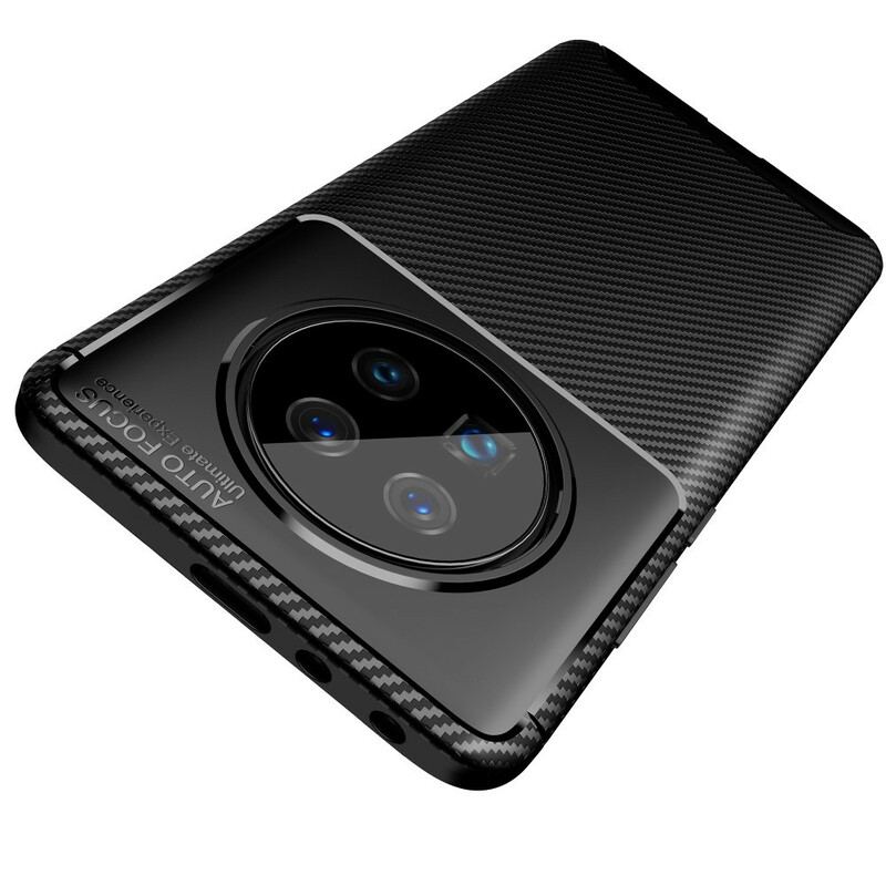 Capa Para Huawei Mate 40 Pro Textura Flexível De Fibra De Carbono