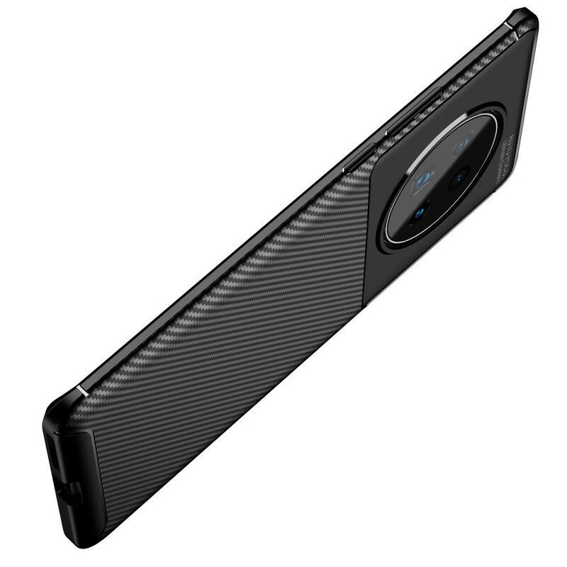 Capa Para Huawei Mate 40 Pro Textura Flexível De Fibra De Carbono