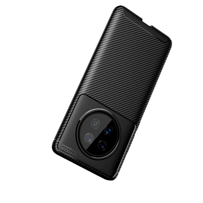 Capa Para Huawei Mate 40 Pro Textura Flexível De Fibra De Carbono