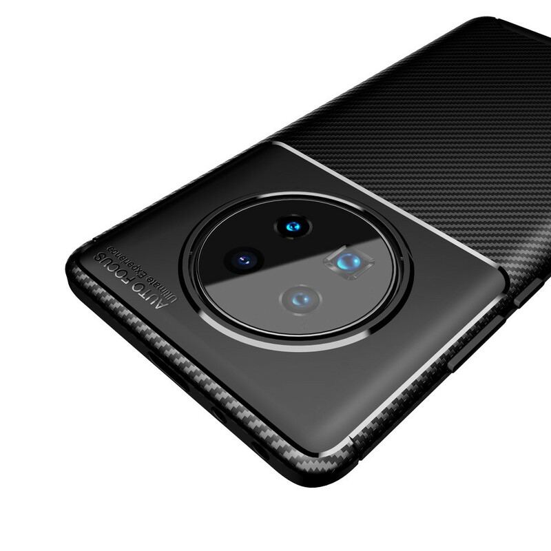 Capa Para Huawei Mate 40 Pro Textura Flexível De Fibra De Carbono