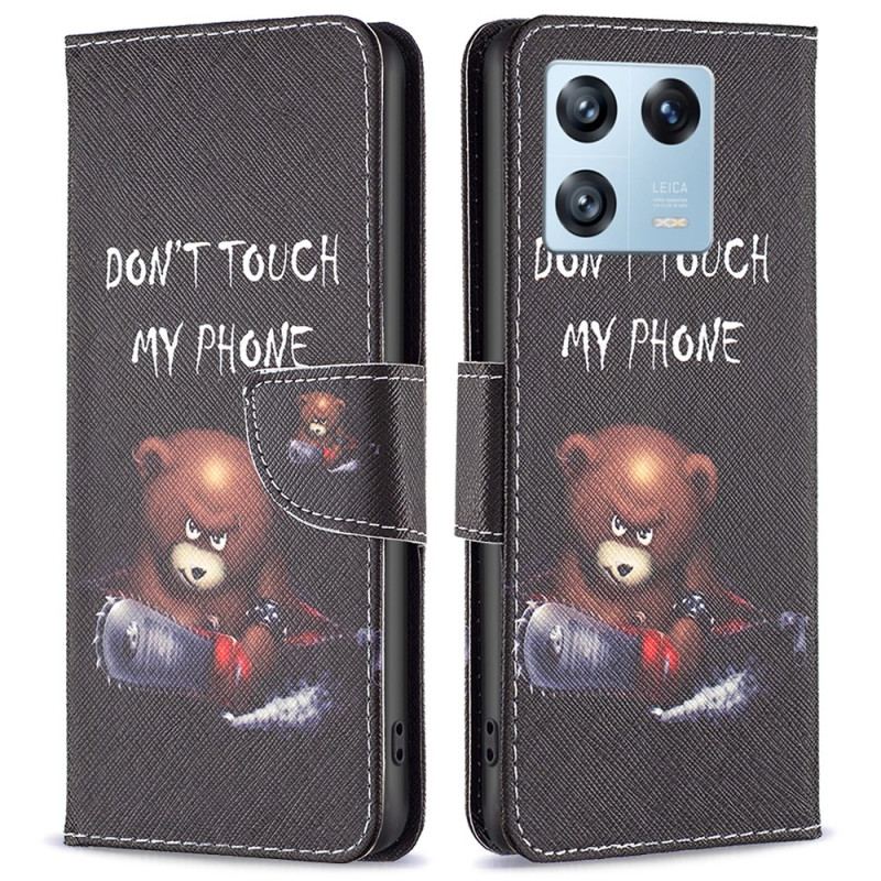 Capa De Couro Para Xiaomi 13 Pro Urso Perigoso