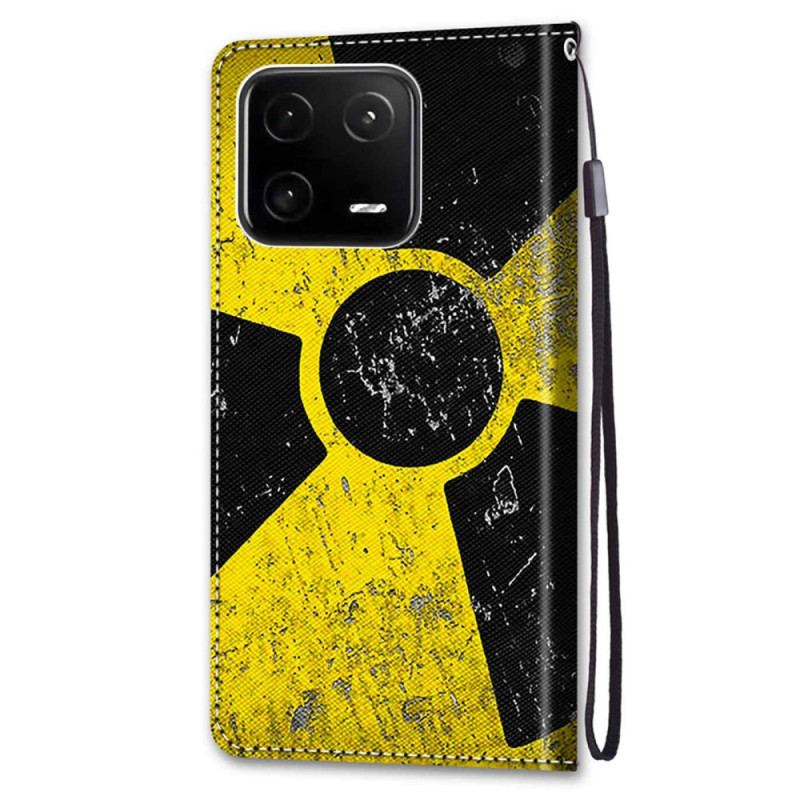 Capa Em Pele Para Xiaomi 13 Pro Amarelo E Preto