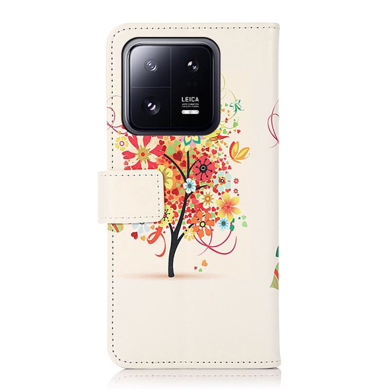 Capa Flip Para Xiaomi 13 Pro Árvore Florida