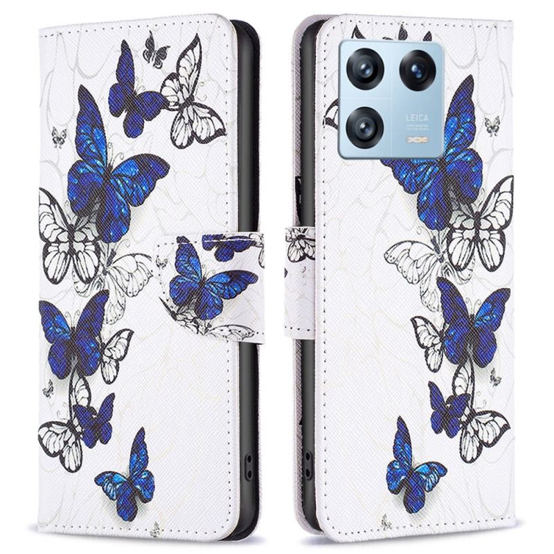 Capa Flip Para Xiaomi 13 Pro Borboletas Coloridas