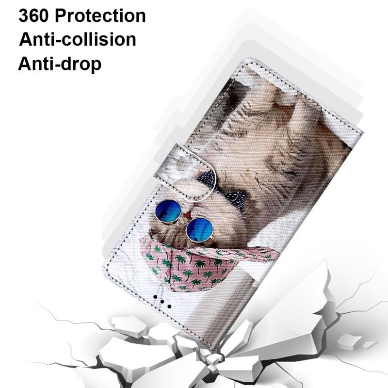 Capa Flip Para Xiaomi 13 Pro De Cordão Yo Cat Com Alça