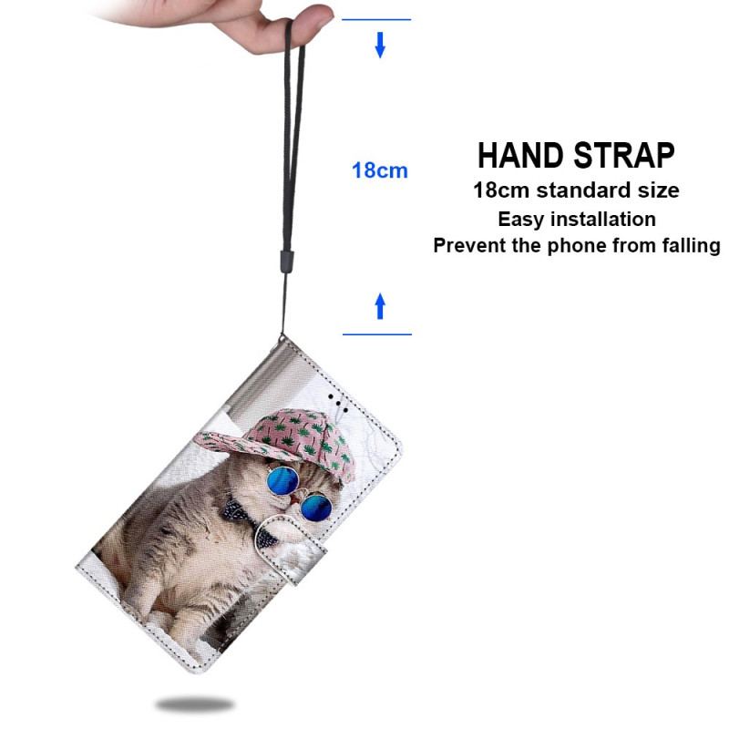 Capa Flip Para Xiaomi 13 Pro De Cordão Yo Cat Com Alça