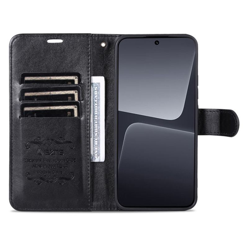 Capa Flip Para Xiaomi 13 Pro Efeito Couro Azns