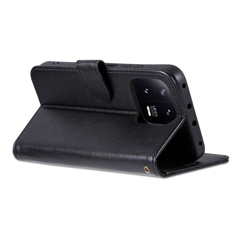 Capa Flip Para Xiaomi 13 Pro Efeito Couro Azns