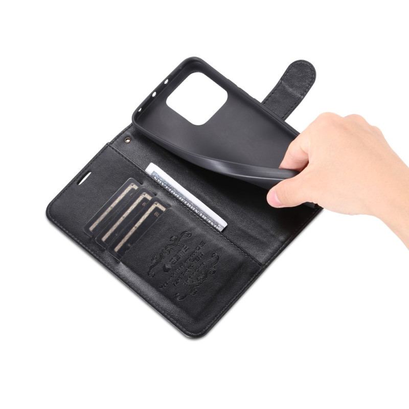 Capa Flip Para Xiaomi 13 Pro Efeito Couro Azns