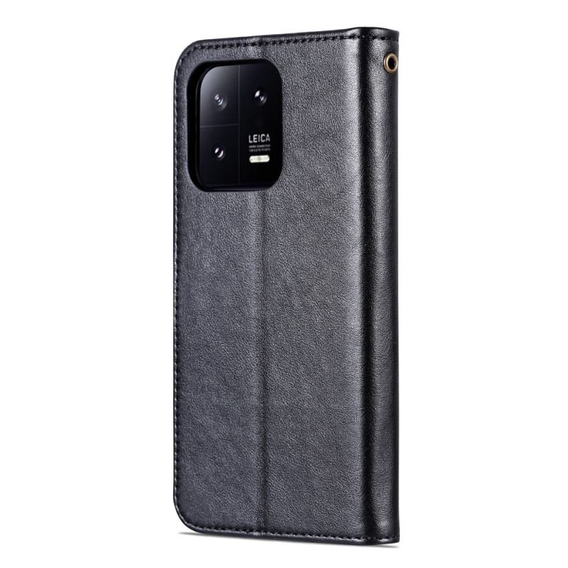 Capa Flip Para Xiaomi 13 Pro Efeito Couro Azns
