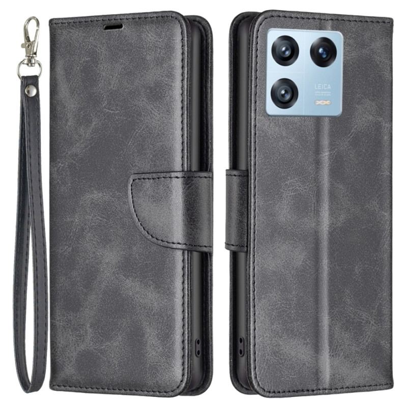 Capa Flip Para Xiaomi 13 Pro Fecho Oblíquo