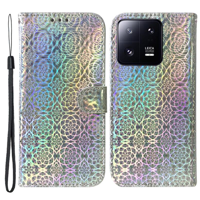 Capa Folio Para Xiaomi 13 Pro De Cordão Strappy Estilo Disco