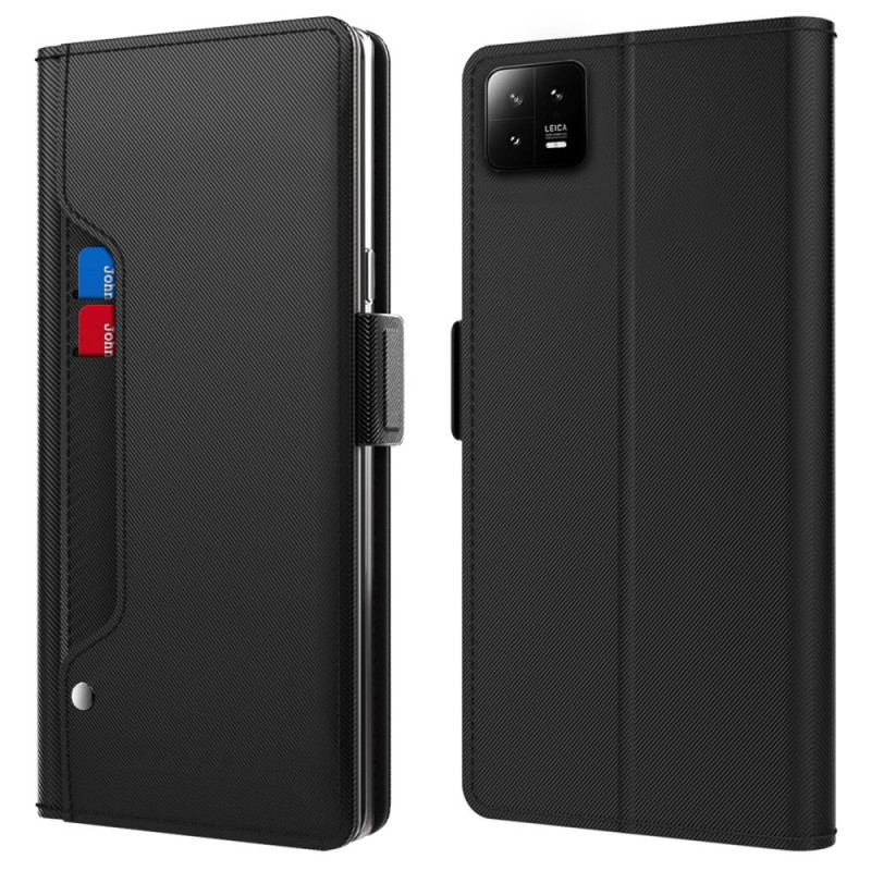 Capa Folio Para Xiaomi 13 Pro Espelho Removível E Porta-cartões