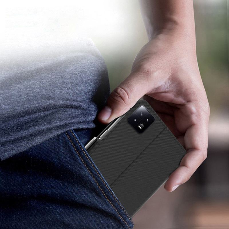 Capa Folio Para Xiaomi 13 Pro Espelho Removível E Porta-cartões