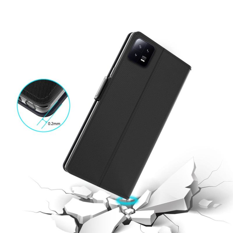 Capa Folio Para Xiaomi 13 Pro Espelho Removível E Porta-cartões