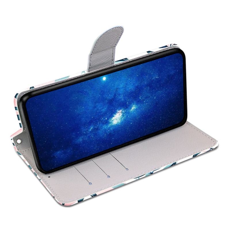 Capa Folio Para Xiaomi 13 Pro Gráfico Com Cordão
