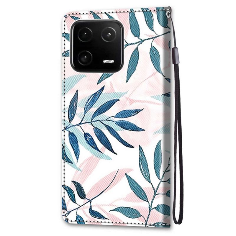 Capa Folio Para Xiaomi 13 Pro Gráfico Com Cordão