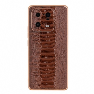 Capa Para Xiaomi 13 Pro Couro Genuíno Estilo Crocodilo