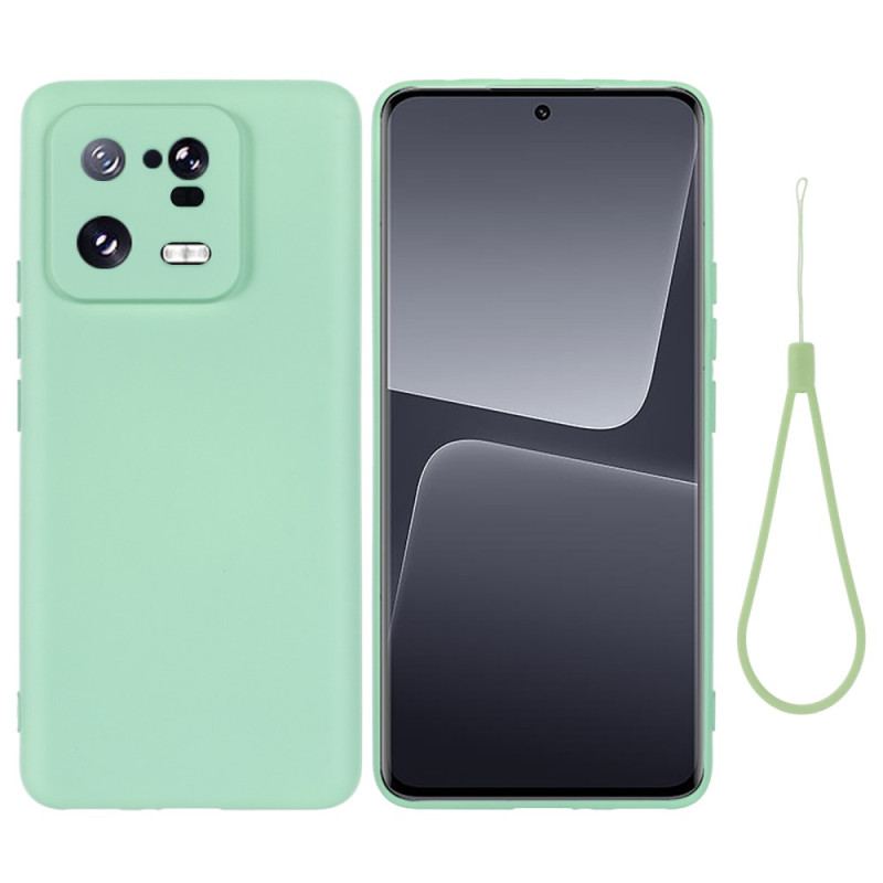 Capa Para Xiaomi 13 Pro Silicone Líquido Com Cordão