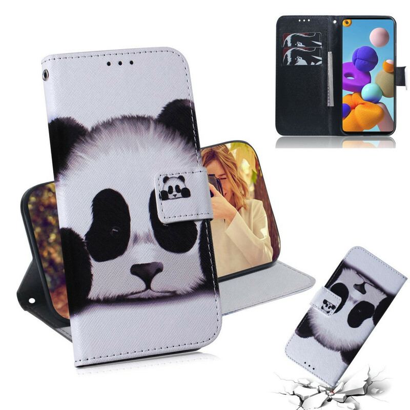 Capa Flip Para Samsung Galaxy A21s Cara De Panda
