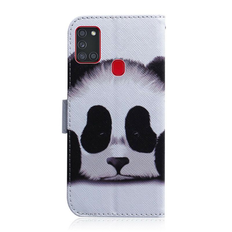 Capa Flip Para Samsung Galaxy A21s Cara De Panda
