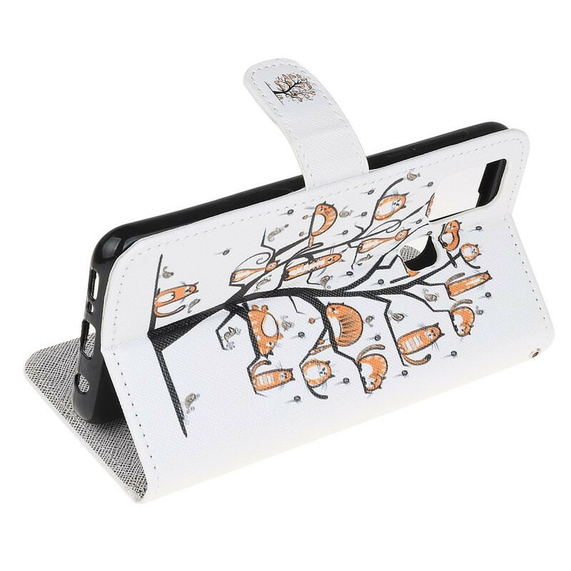Capa Flip Para Samsung Galaxy A21s De Cordão Gatos Divertidos Com Alça