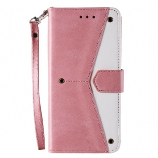 Capa Flip Para Samsung Galaxy A21s Costuras Com Toque De Pele