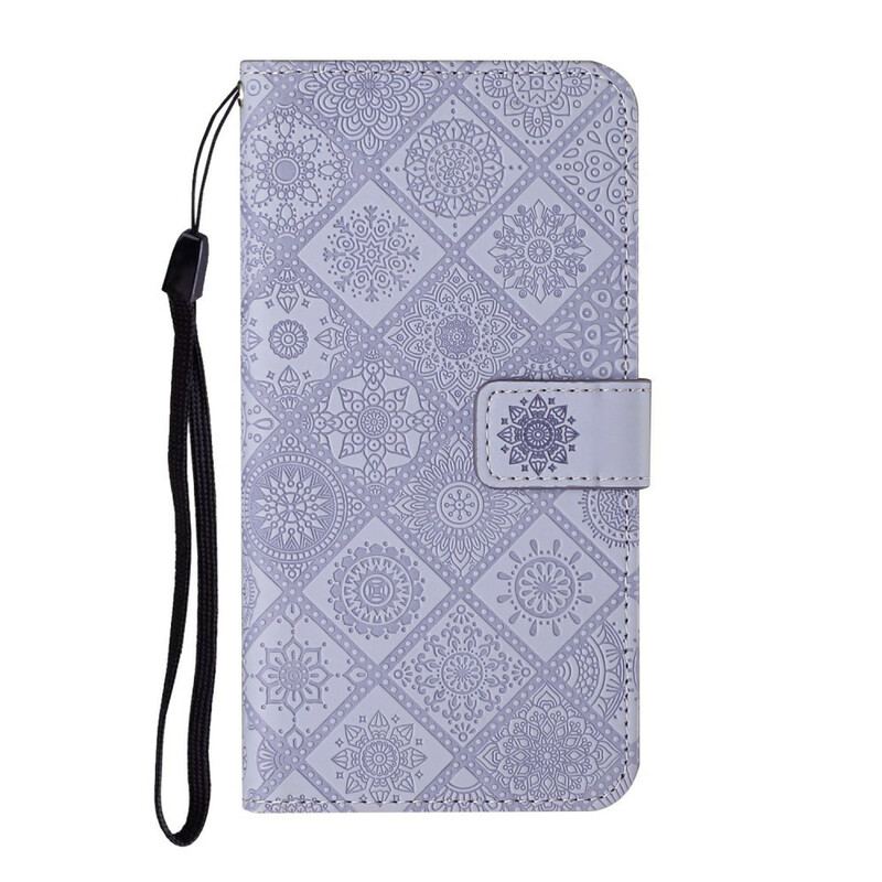 Capa Flip Para Samsung Galaxy A21s Padrão De Tapeçaria