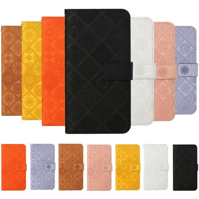 Capa Flip Para Samsung Galaxy A21s Padrão De Tapeçaria