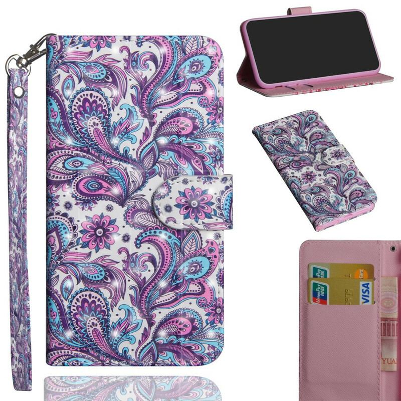 Capa Flip Para Samsung Galaxy A21s Padrões De Flores