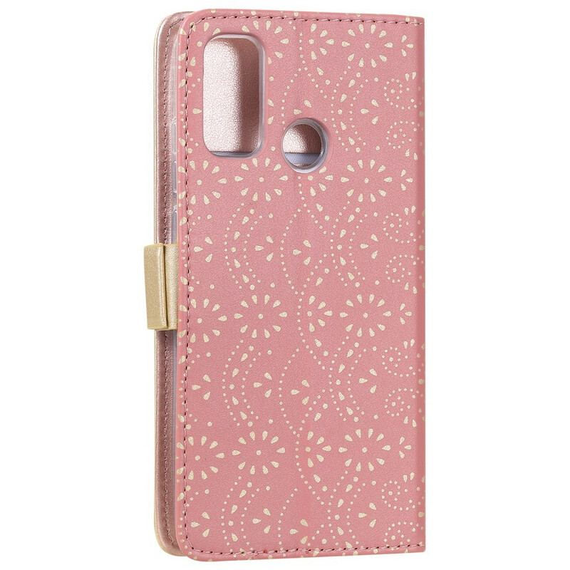 Capa Folio Para Samsung Galaxy A21s De Cordão Bolsa De Moedas Com Alça De Renda