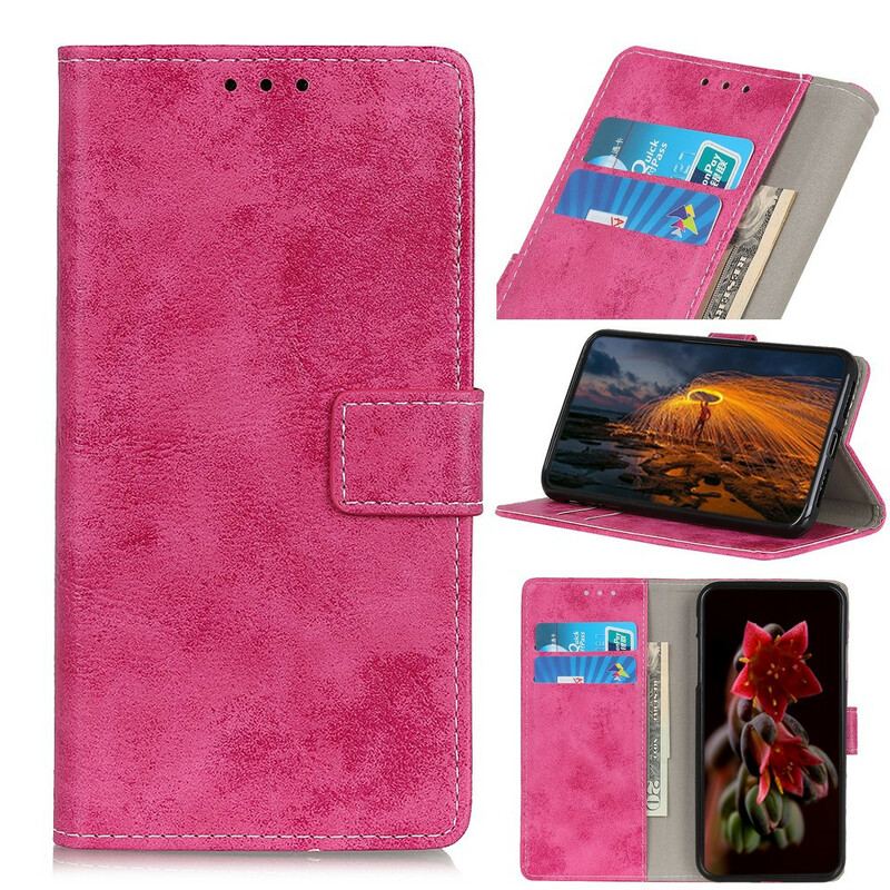 Capa Folio Para Samsung Galaxy A21s Couro Falso Vintage