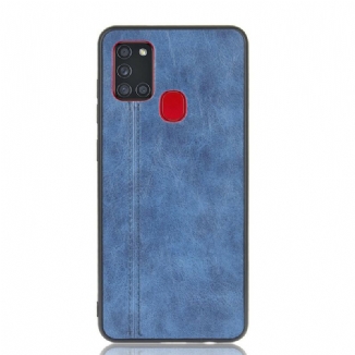 Capa Para Samsung Galaxy A21s Efeito Couro Couture
