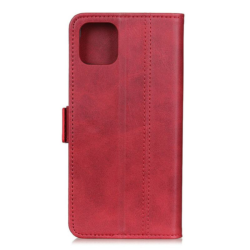 Capa De Couro Para Xiaomi Mi 10 Lite Costura Sutil