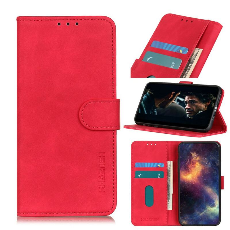 Capa De Couro Para Xiaomi Mi 10 Lite Efeito Couro Vintage Fosco Khazneh