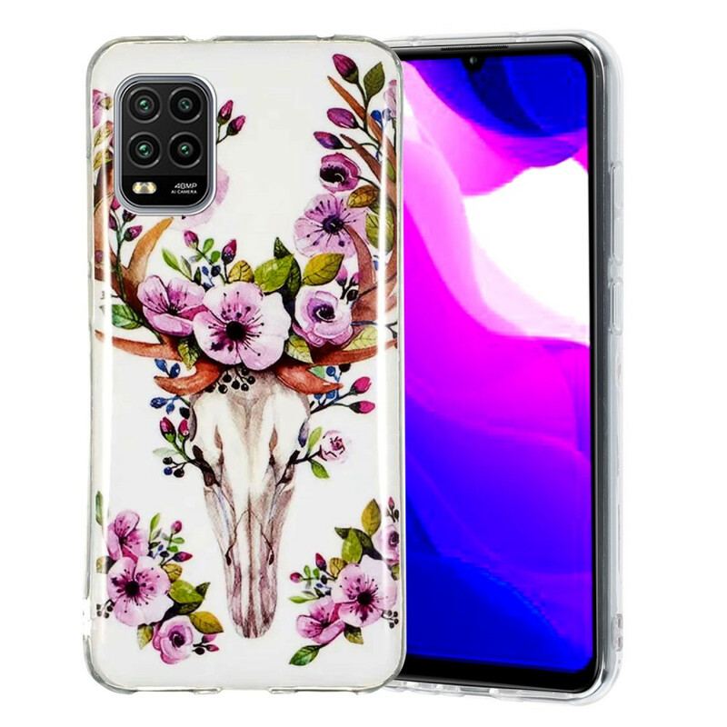 Capa Para Xiaomi Mi 10 Lite Alce Floral Fluorescente