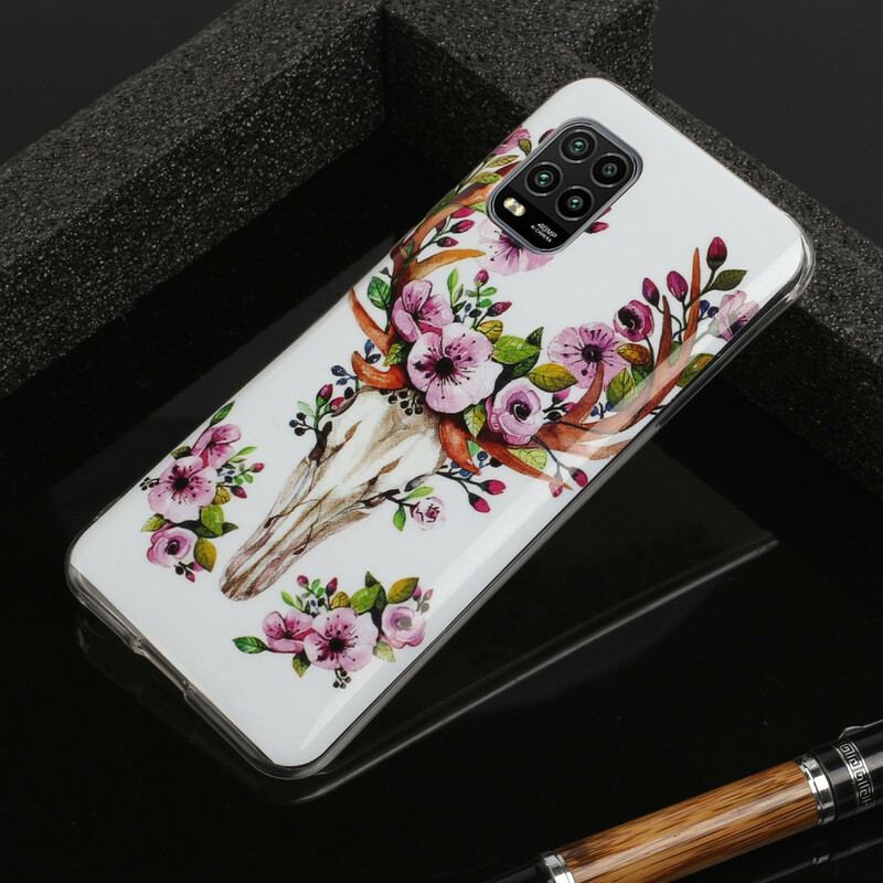 Capa Para Xiaomi Mi 10 Lite Alce Floral Fluorescente